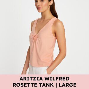 Aritzia Wilfred GoodLux Bloom Rosette V-Neck Tank French Girl, Coquette ballet